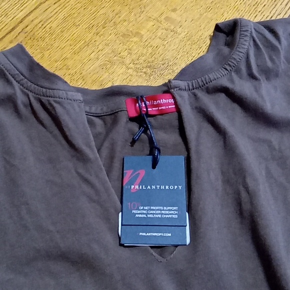 N:PHILANTHROPY Womens SMALL NEW BROWN Long Sleeve DISTRESSED Workout Exercise - Picture 6 of 8